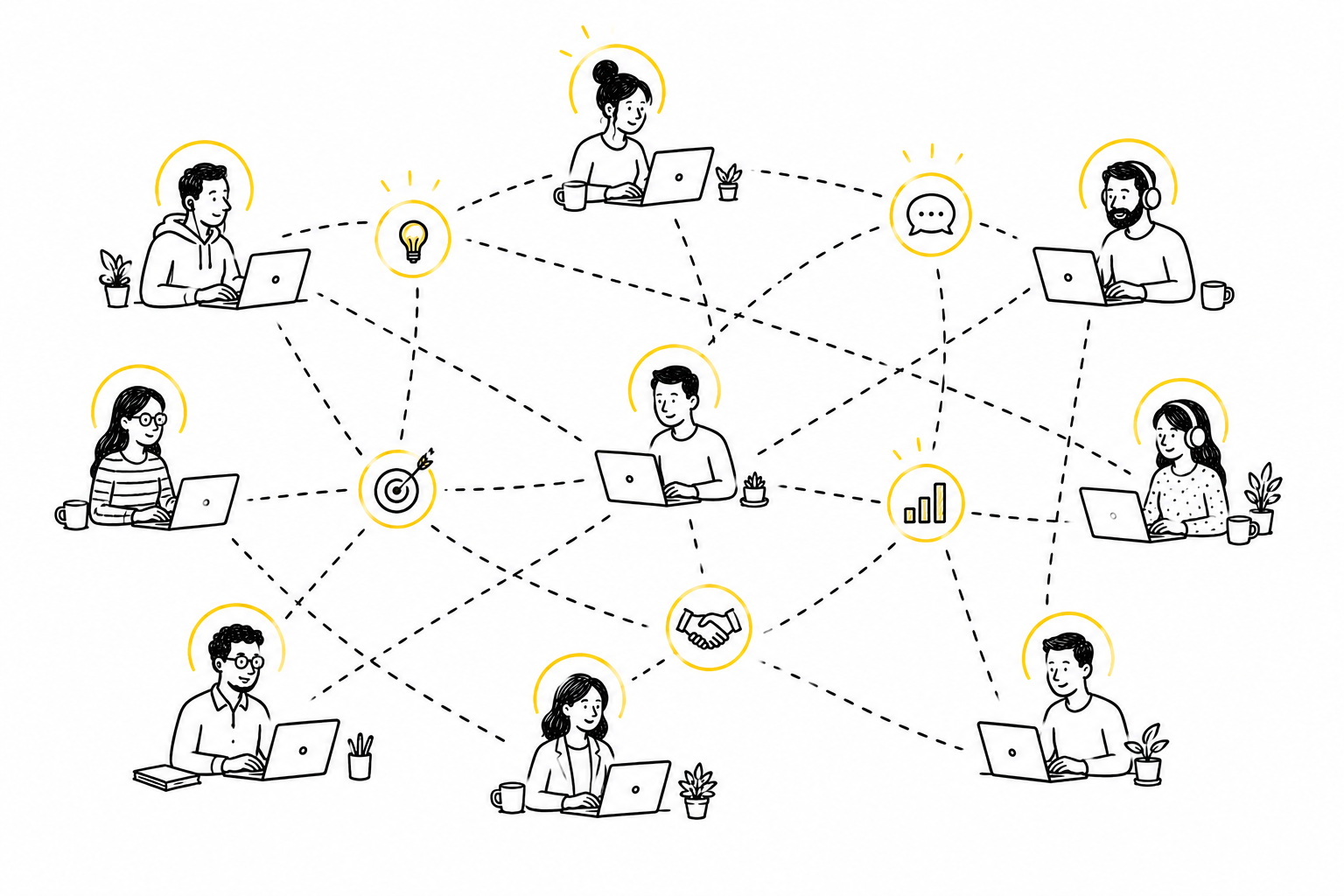 The connected team of remote professionals